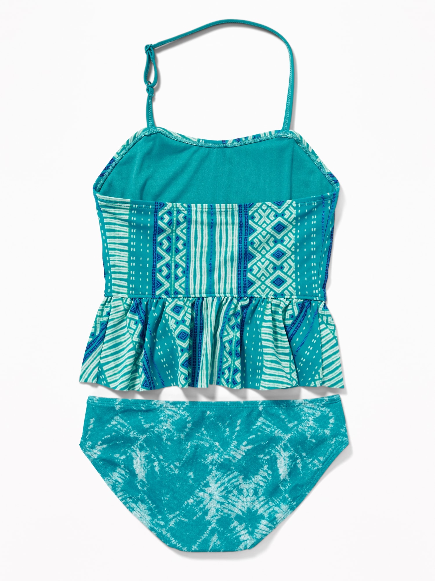 Peplum-Hem Halter Tankini for Girls