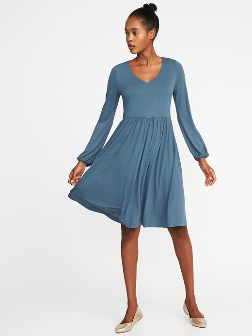 Fit & Flare Jersey-Knit Dress for Women | Old Navy