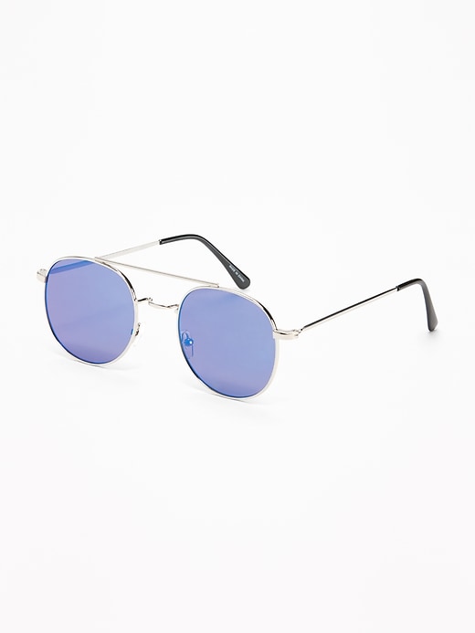 View large product image 1 of 1. Round Top-Bar Sunglasses for Men