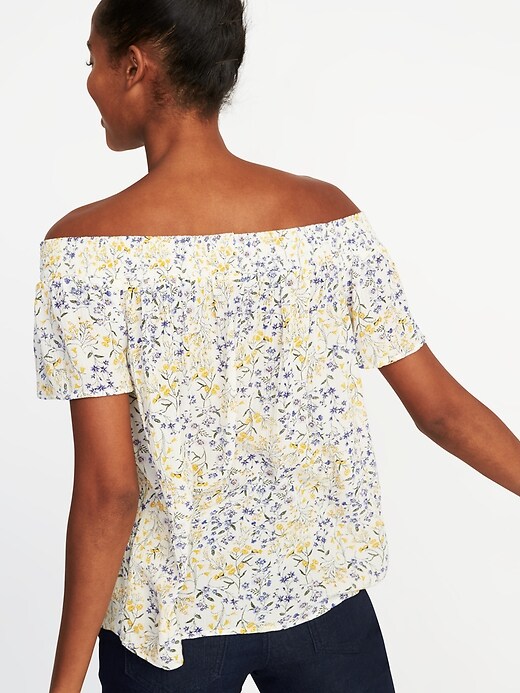 Image number 2 showing, Relaxed Floral Off-the-Shoulder Top for Women