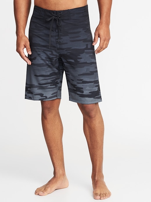 View large product image 1 of 1. Built-In Flex Printed Board Shorts - 10-inch inseam