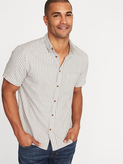 Image number 1 showing, Slim-Fit Indigo-Stripe Twill Shirt