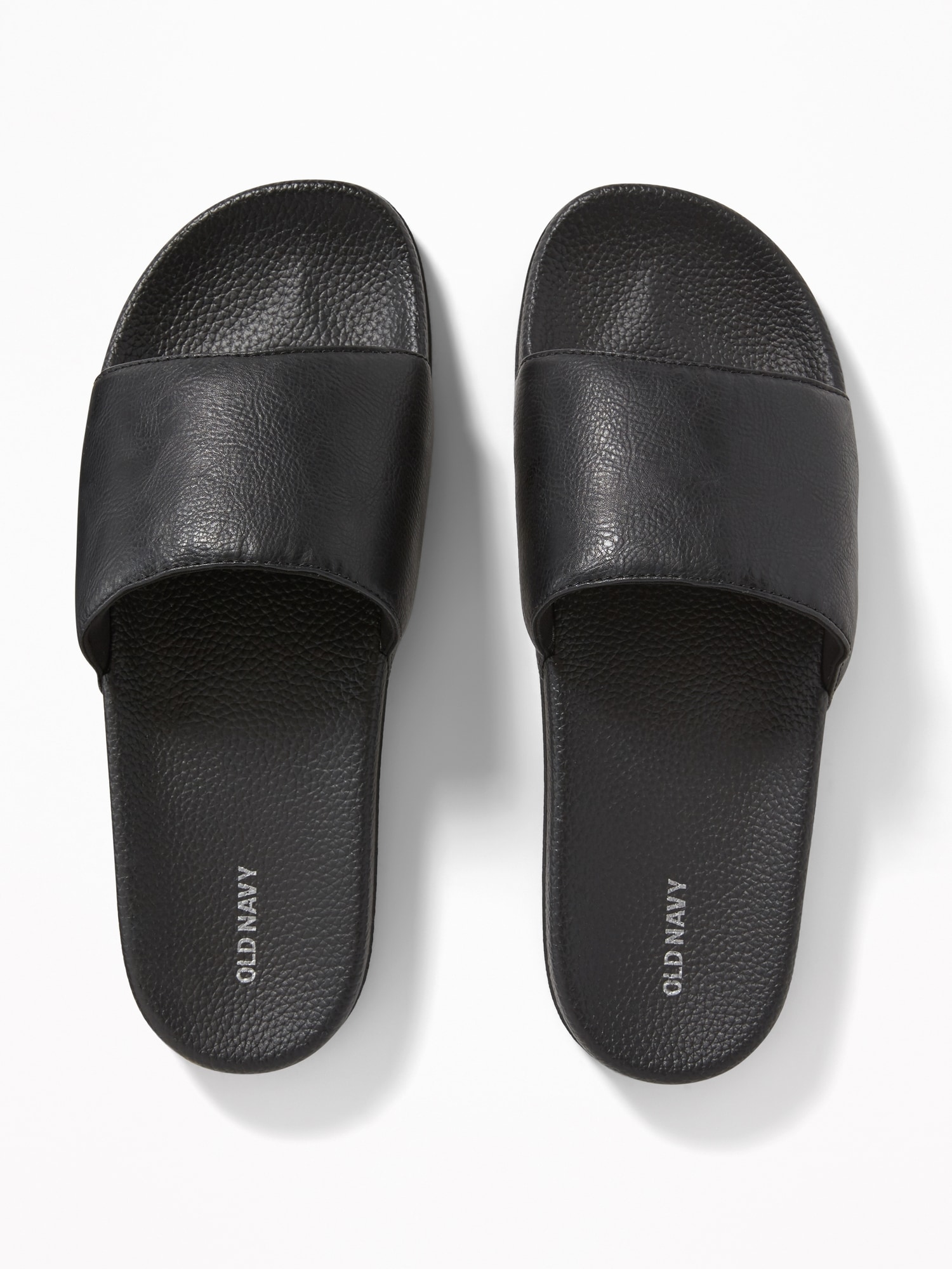 Faux Leather Slide Sandals for Men Old Navy