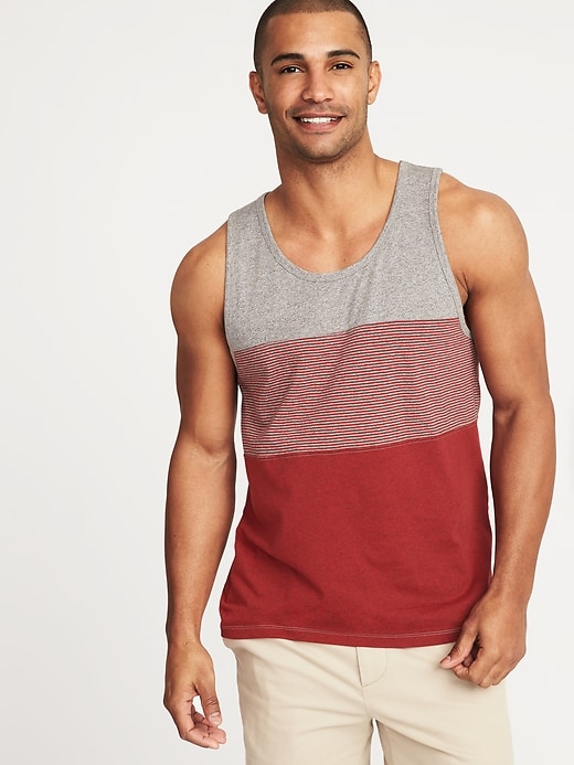 View large product image 1 of 1. Soft-Washed Color-Block Tank
