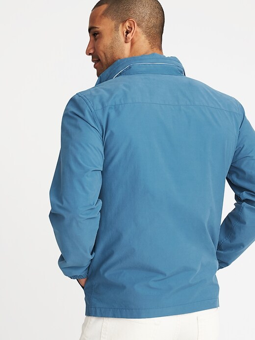Image number 2 showing, Water-Resistant Nylon-Blend Stowaway-Hood Jacket