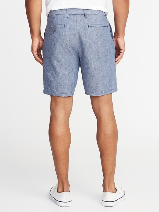 View large product image 2 of 2. Ultimate Slim Built-In Flex Linen-Blend Shorts - 8-inch inseam