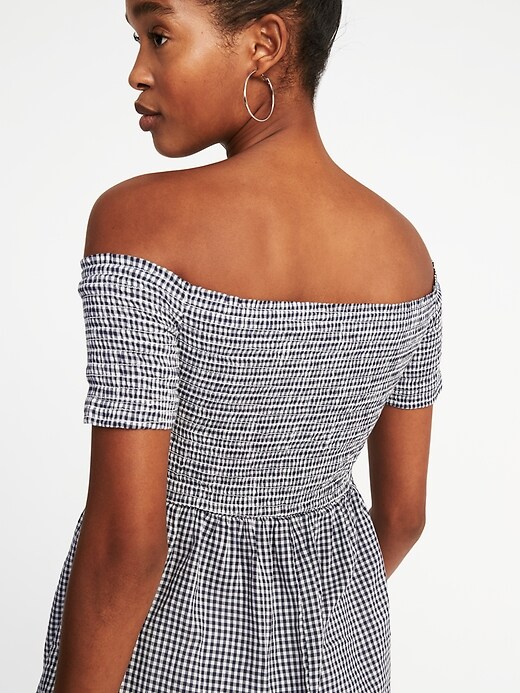 Image number 2 showing, Relaxed Off-the-Shoulder Smocked Top for Women