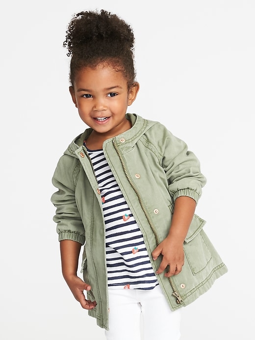 View large product image 1 of 1. Drapey Twill Anorak for Toddler Girls