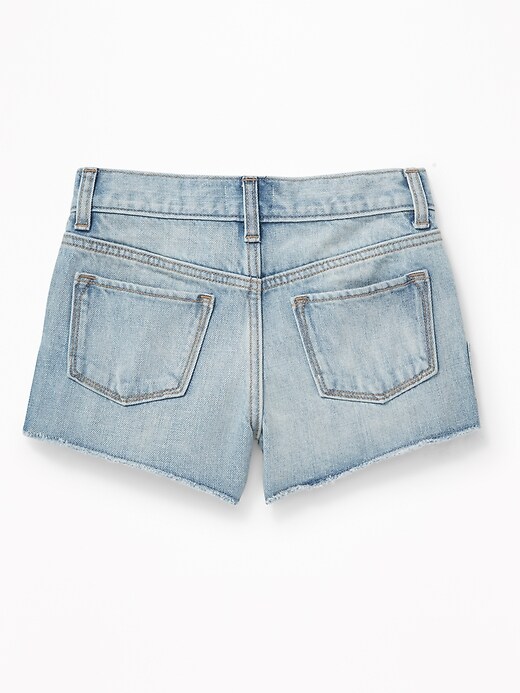 View large product image 2 of 3. Side-Lace-Up Denim Shorts for Girls