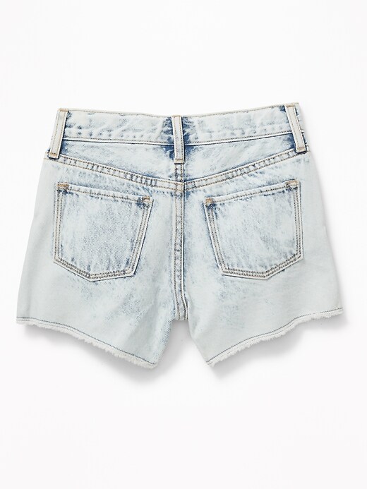 View large product image 2 of 3. "California" Rainbow-Patch Denim Cut-Offs for Girls