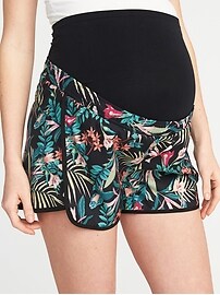 View large product image 3 of 3. Maternity Full-Panel Semi-Fitted Run Shorts