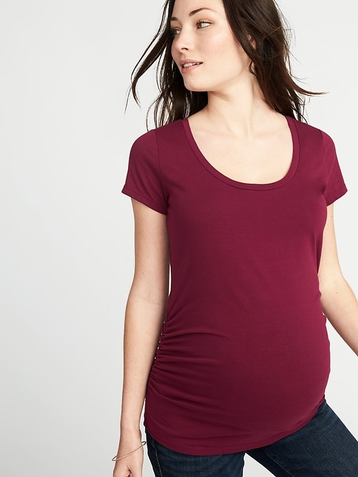 Image number 1 showing, Maternity Fitted Scoop-Neck Tee
