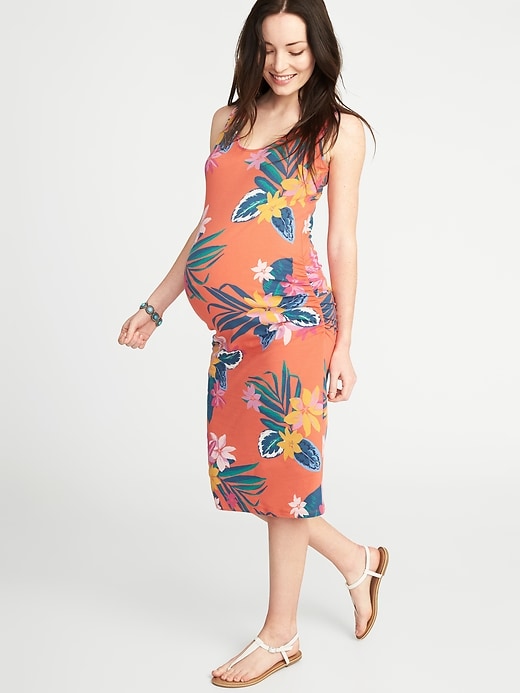 View large product image 1 of 1. Maternity Bodycon Midi Tank Dress