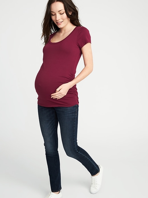 Image number 3 showing, Maternity Fitted Scoop-Neck Tee