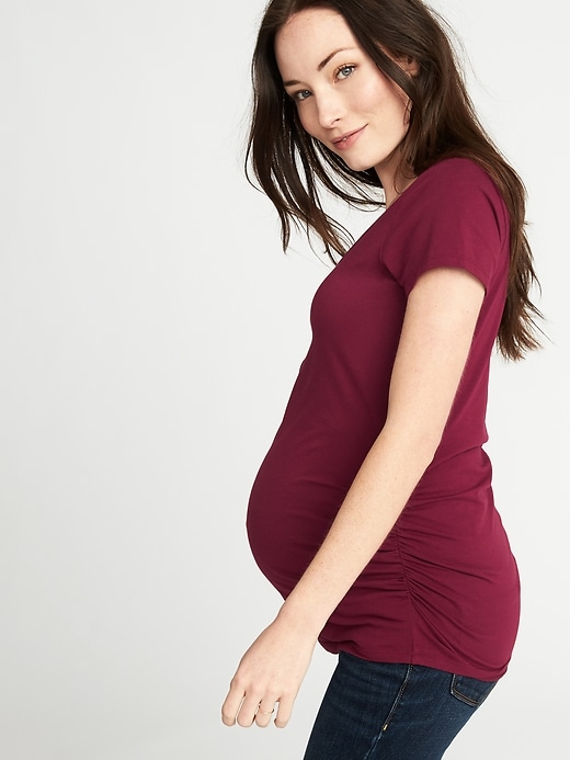Image number 4 showing, Maternity Fitted Scoop-Neck Tee