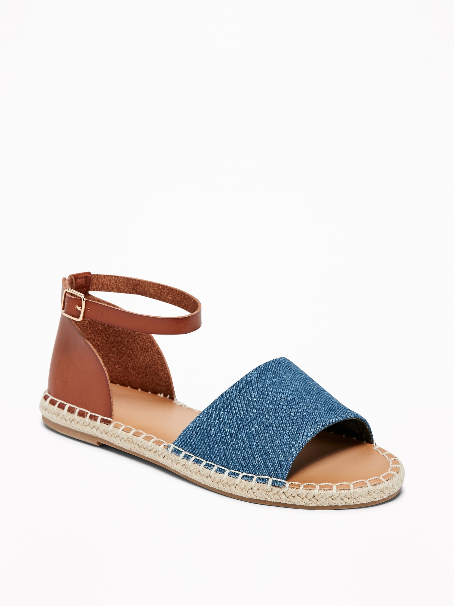 Denim/Faux-Leather Espadrille Sandals for Women | Old Navy