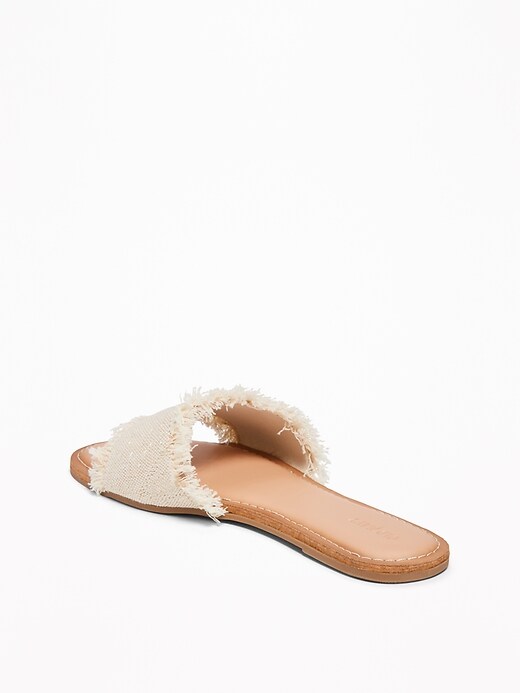 Image number 3 showing, Fringed-Textile Slide Sandals for Women