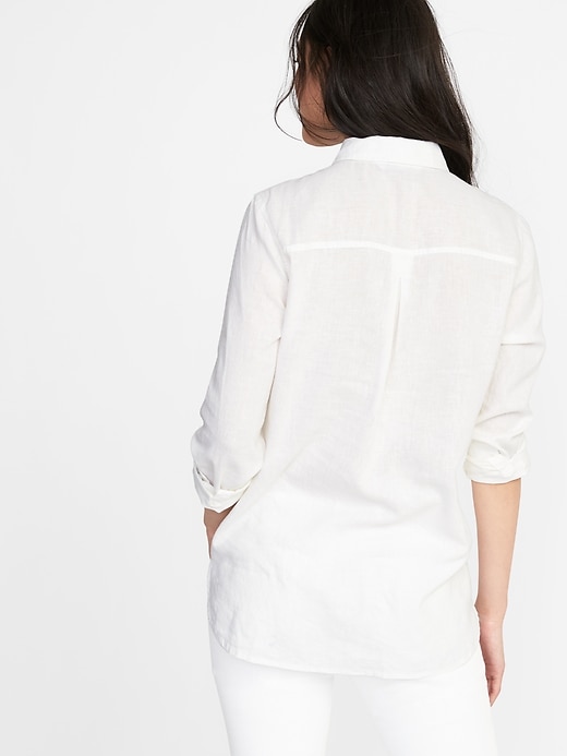 Image number 2 showing, Relaxed Classic Linen-Blend Shirt for Women