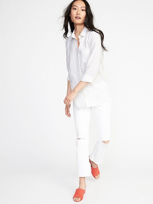 Image number 3 showing, Relaxed Classic Linen-Blend Shirt for Women