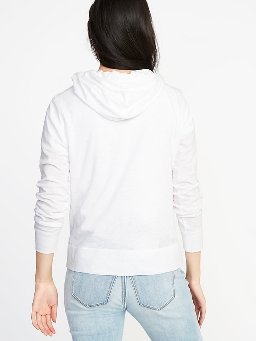 Image number 2 showing, Relaxed Lightweight Full-Zip Hoodie for Women