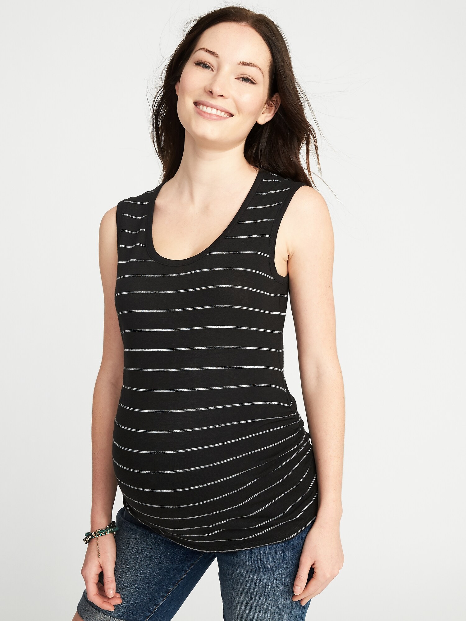 Maternity Shirred U-Neck Tank | Old Navy