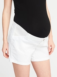 View large product image 3 of 3. Maternity Relaxed Side-Panel Twill Shorts (5")
