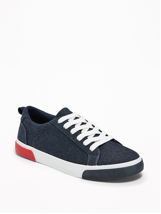 View large product image 1 of 3. Lace-Up Chambray Sneakers for Boys