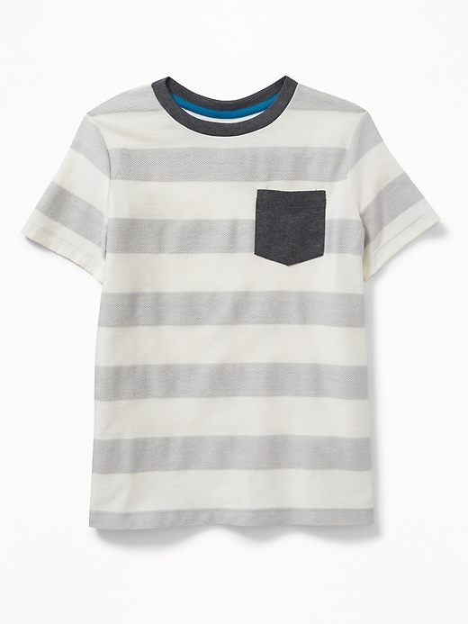 View large product image 1 of 3. Textured Herringbone-Stripe Tee For Boys