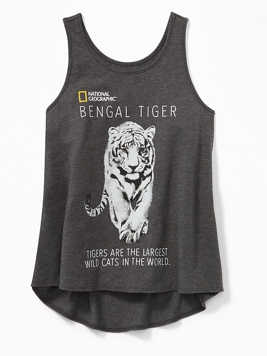 View large product image 1 of 2. National Geographic&#153 Tiger-Graphic Tank for Girls