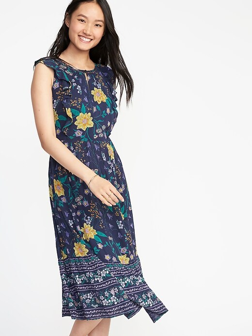 Image number 4 showing, Sleeveless Waist-Defined Midi Dress for Women