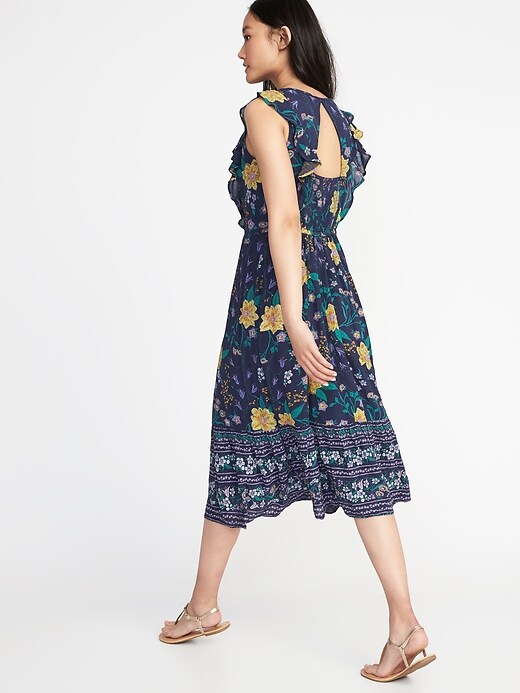 Image number 2 showing, Sleeveless Waist-Defined Midi Dress for Women