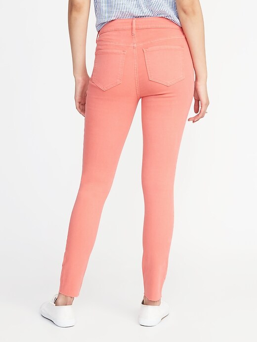 Image number 2 showing, Mid-Rise Pop-Color Raw-Edge Rockstar Ankle Jeans for Women
