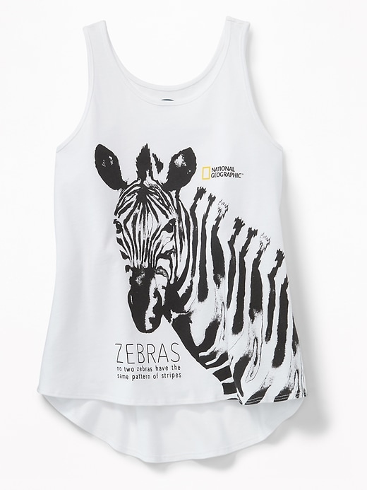 View large product image 1 of 2. National Geographic&#153 Zebra-Graphic Tank for Girls