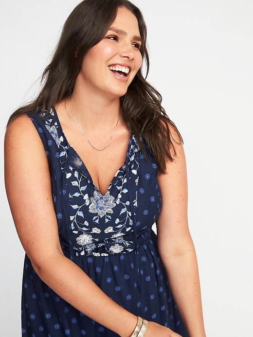 Image number 4 showing, Plus-Size Smocked Fit & Flare Midi Dress