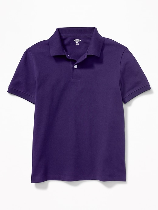 View large product image 1 of 1. Built-In Flex Uniform Pique Polo For Boys