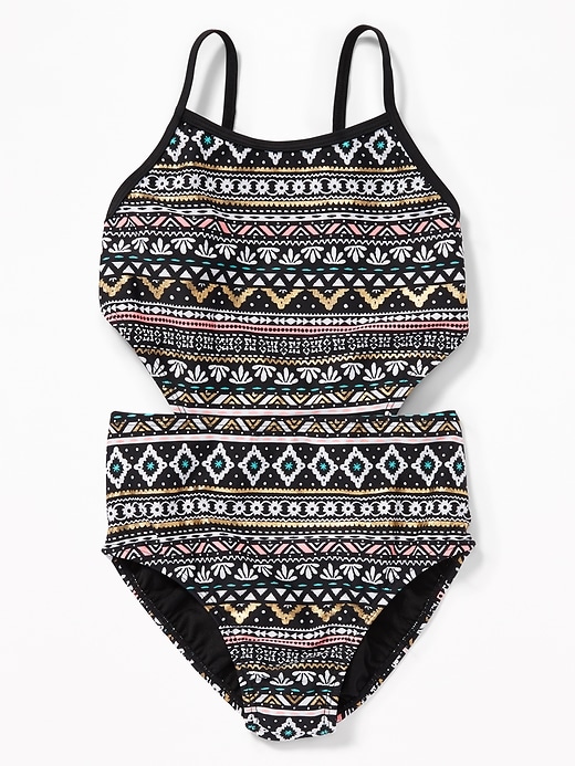 View large product image 1 of 2. One-Piece Cutout Swimsuit for Girls