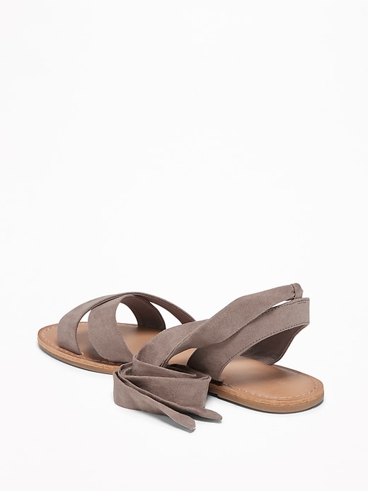 Image number 3 showing, Sueded Ankle-Tie Sandals for Women