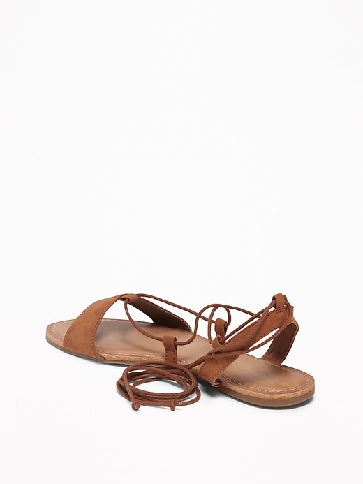 Image number 4 showing, Faux-Suede Gladiator Sandals for Women