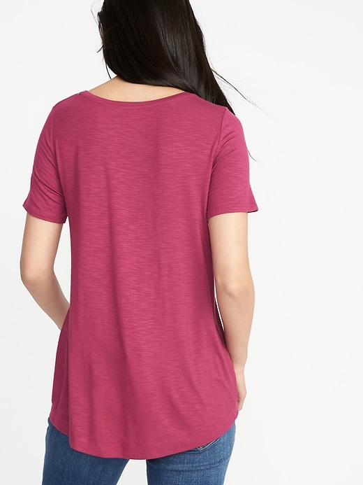 Image number 2 showing, Luxe Boat-Neck Swing Tee for Women