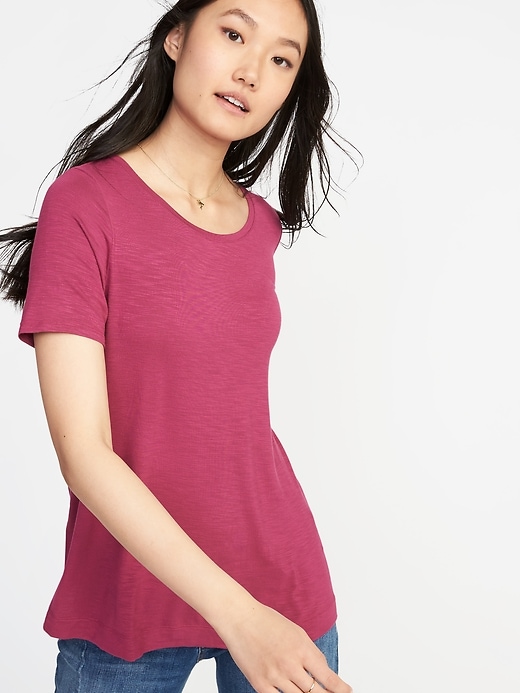 Image number 4 showing, Luxe Boat-Neck Swing Tee for Women