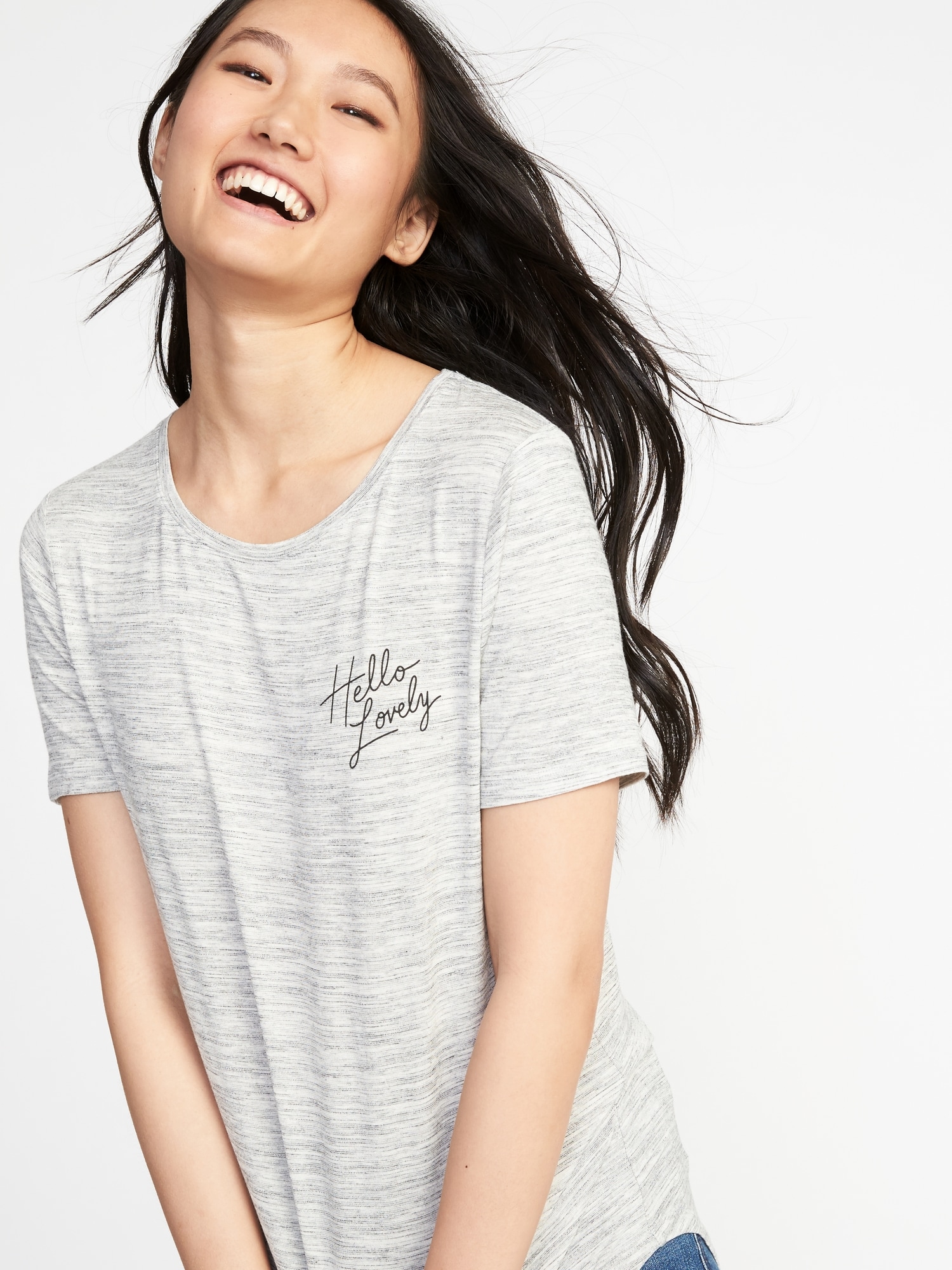 Luxe Space-Dye Tee for Women | Old Navy