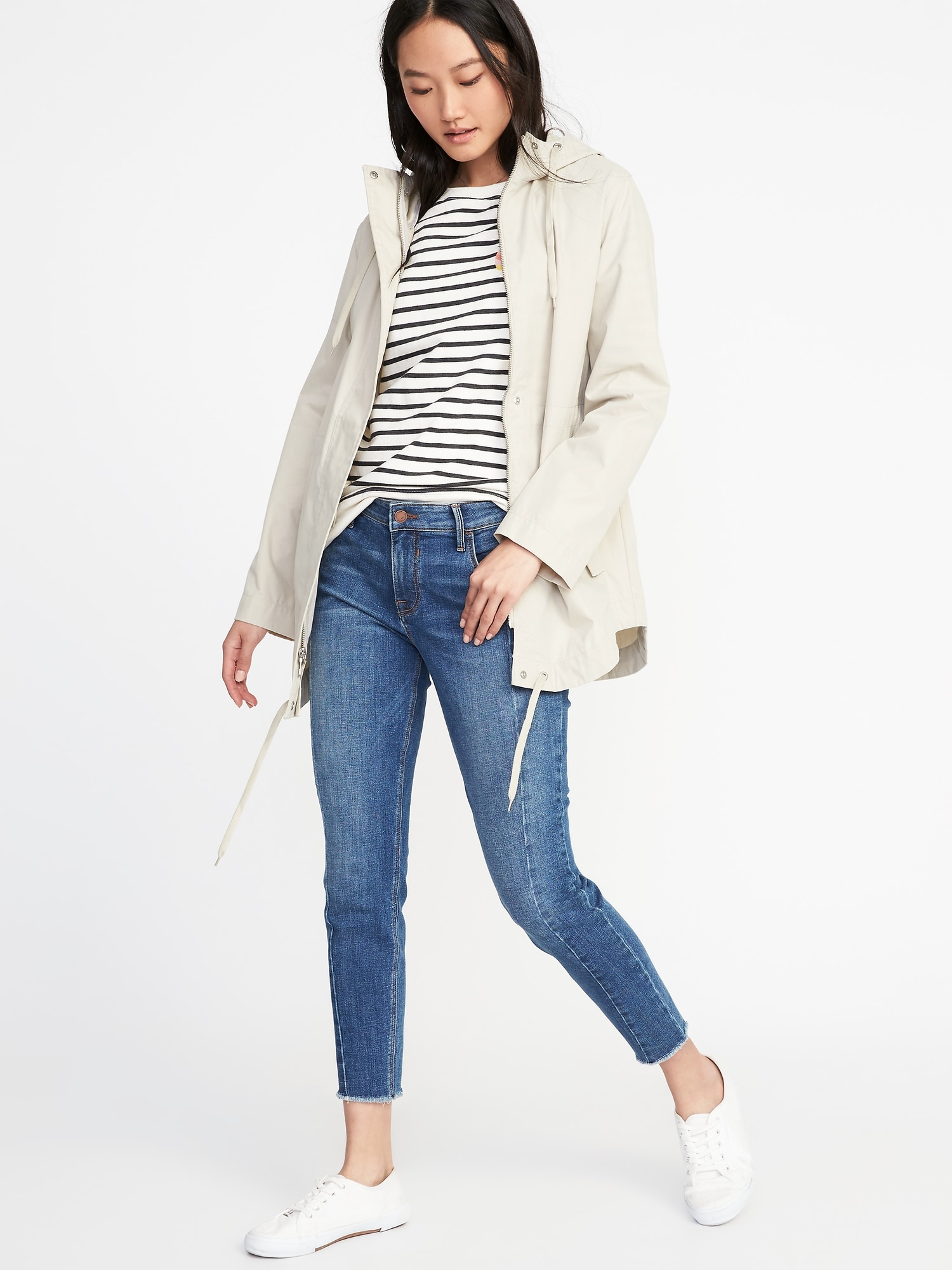 Hooded Canvas WaterResistant Jacket for Women Old Navy