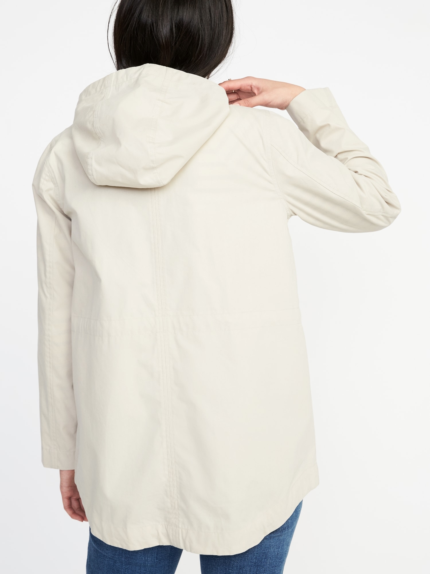 Hooded Canvas WaterResistant Jacket for Women Old Navy