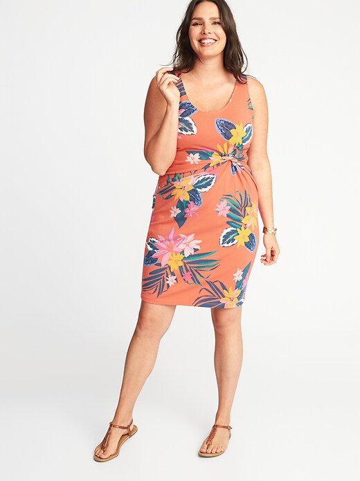 Image number 1 showing, Plus-Size Sleeveless Twist-Front Bodycon Dress