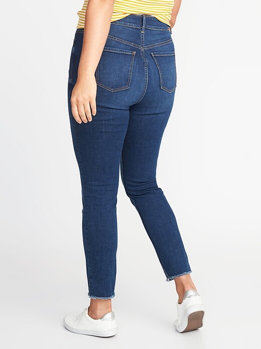 Image number 2 showing, High-Rise Secret-Slim Plus-Size Raw-Edge Rockstar Jeans
