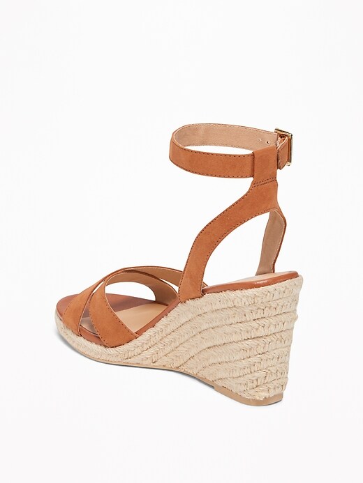 Image number 3 showing, Sueded Cross-Strap Espadrille Wedges for Women