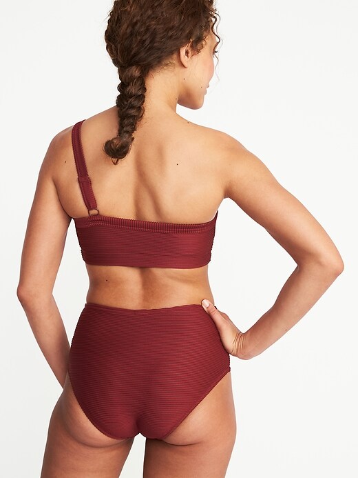 Image number 2 showing, Textured-Stripe One-Shoulder Swim Top for Women