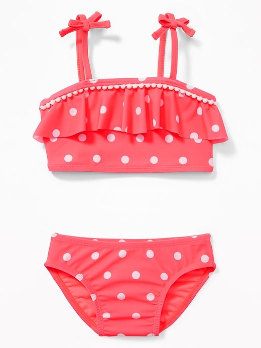 View large product image 1 of 2. Patterned Pom-Pom Bikini for Toddler Girls