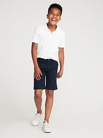 View large product image 3 of 3. Pleated Built-In Flex Straight Uniform Shorts For Boys