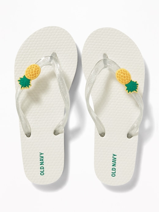 View large product image 1 of 1. Fruit-Charm Flip-Flops for Girls